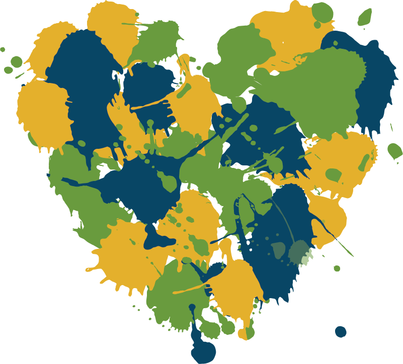 Adesivo com varios desenhos coração cores - TenStickers