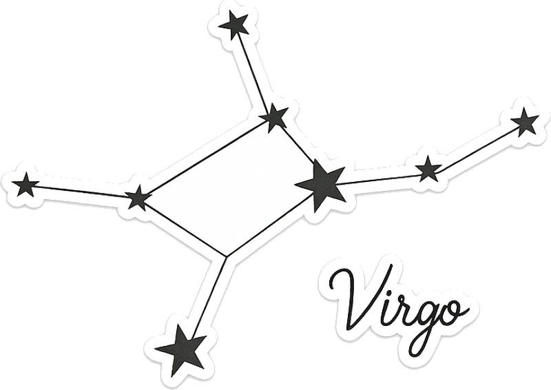 Adesivo da muro costellazione della vergine nera - TenStickers