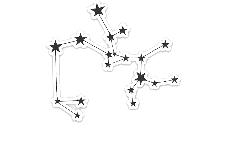 Adesivo da muro costellazione del sagittario bianca - TenStickers
