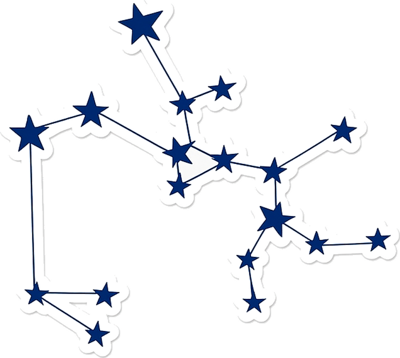 Adesivo da muro costellazione sagittario blu scuro - TenStickers