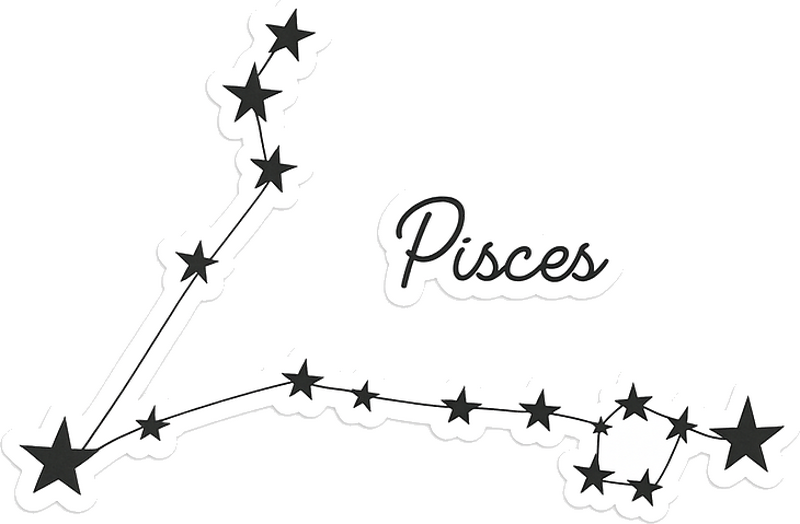 Adesivo da muro costellazione dei pesci nera - TenStickers