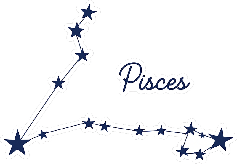 Adesivo da muro costellazione dei pesci blu scuro - TenStickers