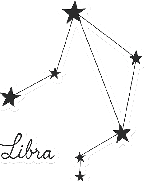 Adesivo da muro costellazione della bilancia nera - TenStickers