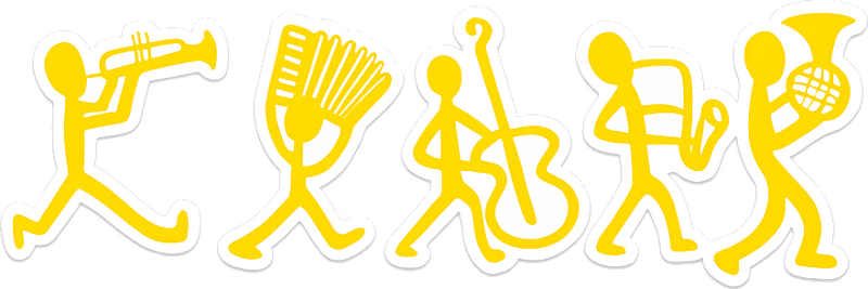 Adesivo per muro banda di omini gialli - TenStickers