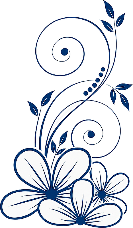 Adesivo per muro vortice floreale blu - TenStickers