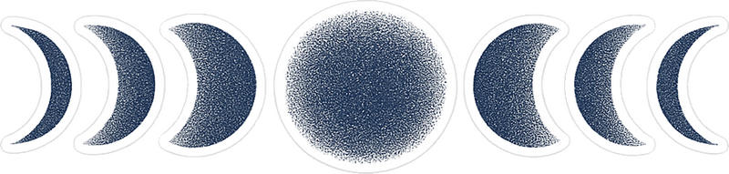 Adesivo per muro fasi lunari astratte blu scuro - TenStickers