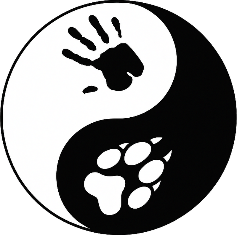 Therian tassu yin yang eläin seinätarra - Tenstickers
