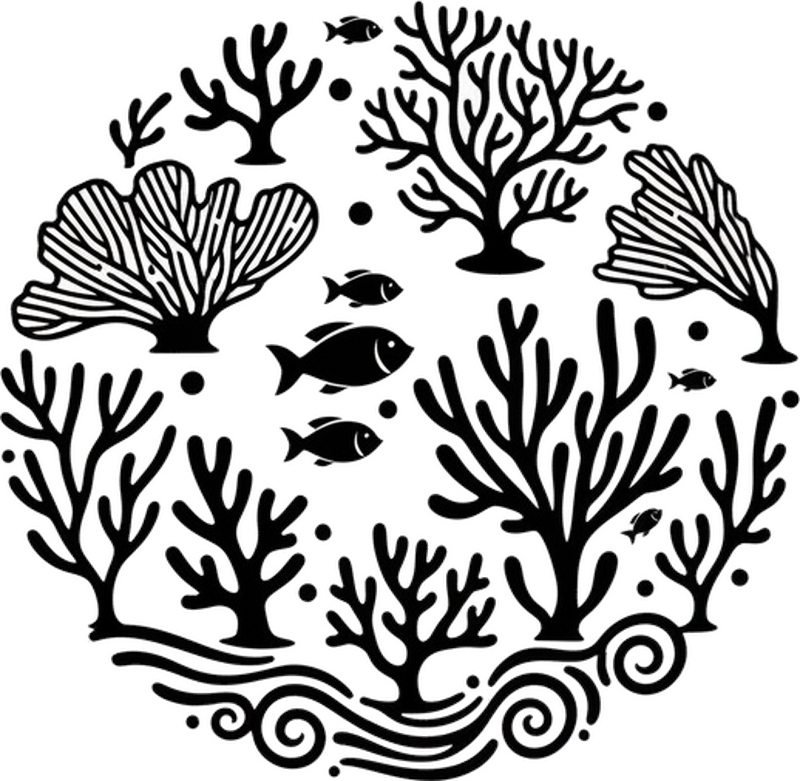 Window sticker modern coral decor - TenStickers