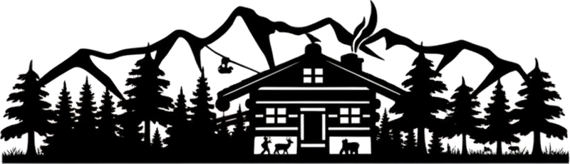 Adesivo per auto silhouette di cabin in montagna - TenStickers