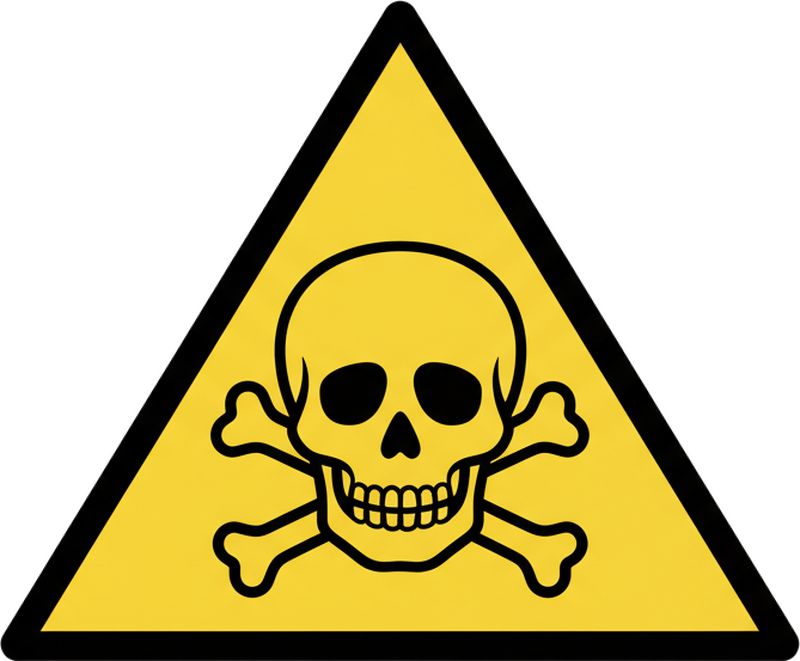 Adesivo murale rugby avviso pericolo teschio - TenStickers