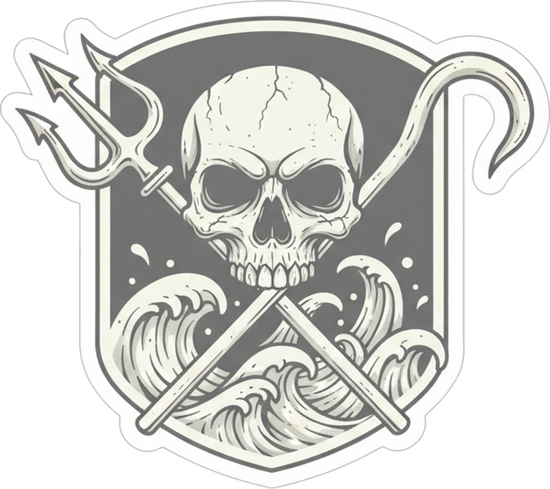 Adesivo murale rugby teschio pirata oceano - TenStickers