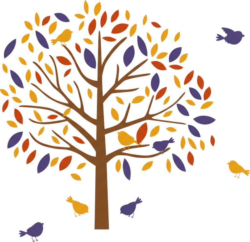 Personalized colorful tree wall sticker - TenStickers