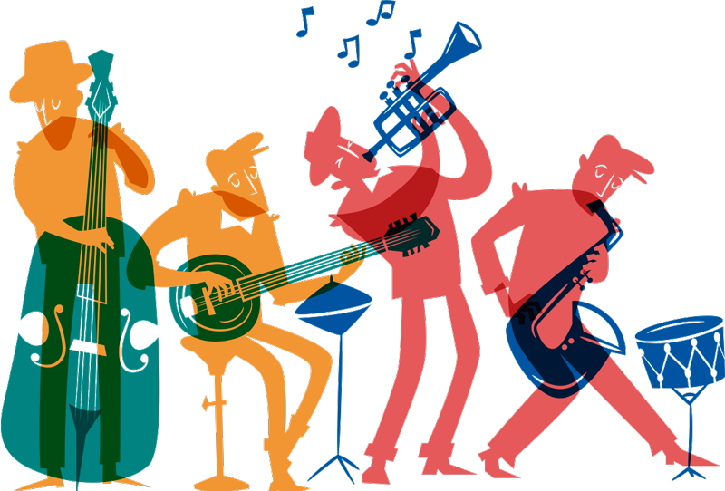 Jazz Musicians Illustrated Home Wall Sticker Tenstickers
