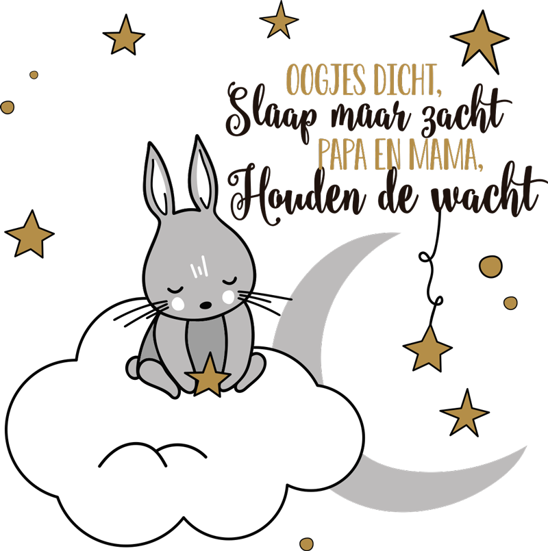 Muurstickers babykamer slaapgedichtje - TenStickers