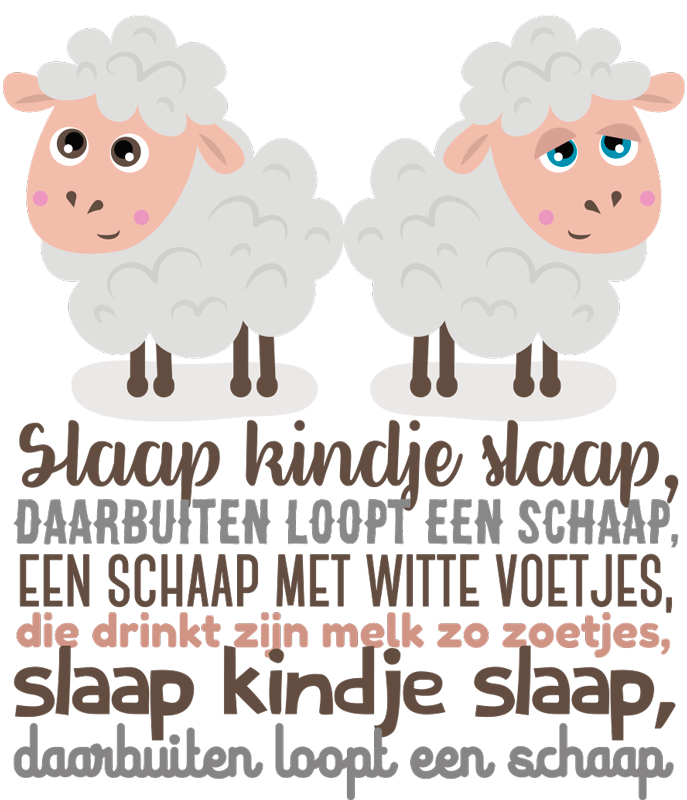 Muurstickers tekst Slaap kindje slaap gedicht - TenStickers