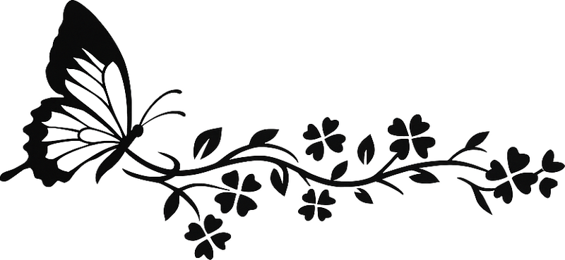 Car sticker black butterfly design - TenStickers