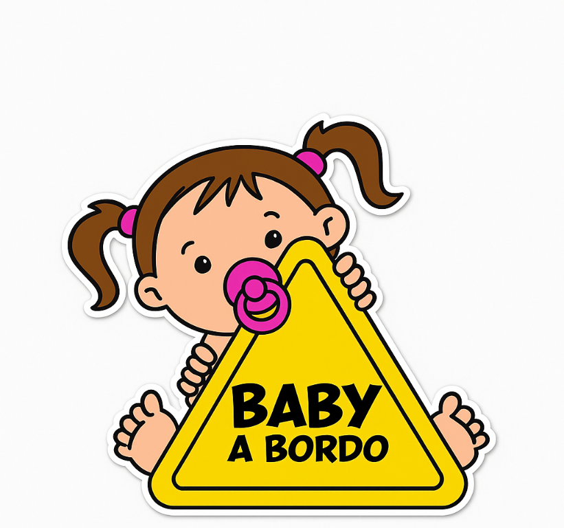 자동차 테마 스티커 아기 소녀 탑승 중 - TenStickers