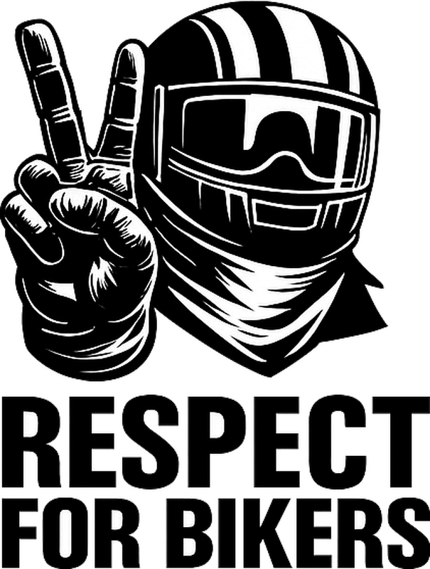 Vinilo diseño de coche respeto por los motociclistas - TenVinilo