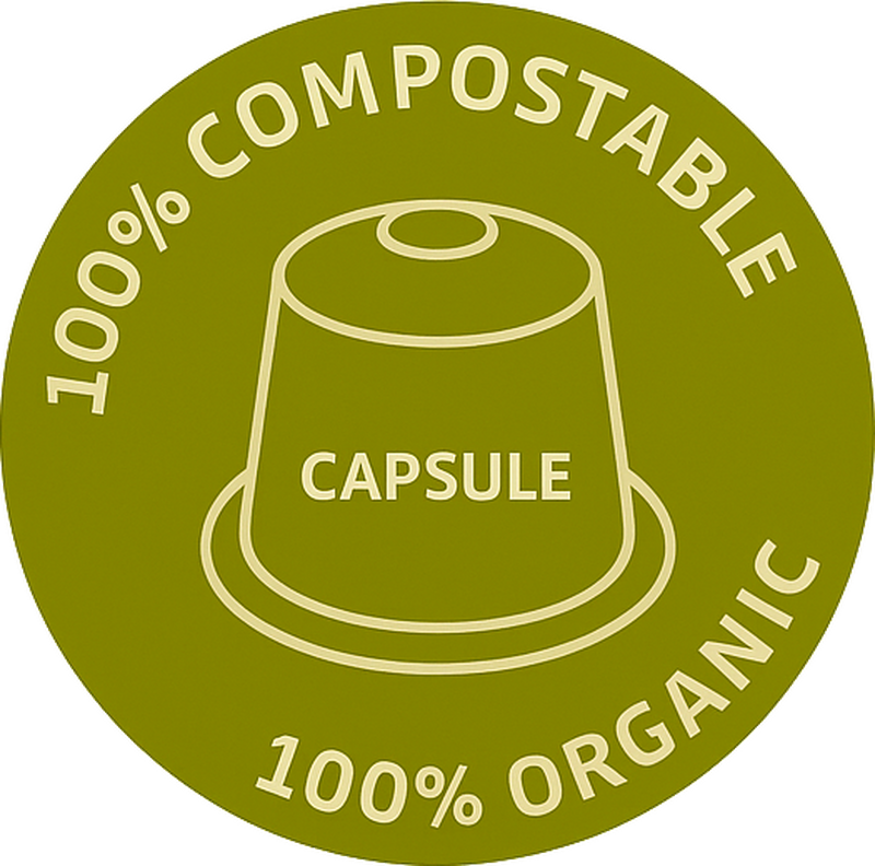 Autocolante animal cápsulas de café 100% orgânicas - TenStickers