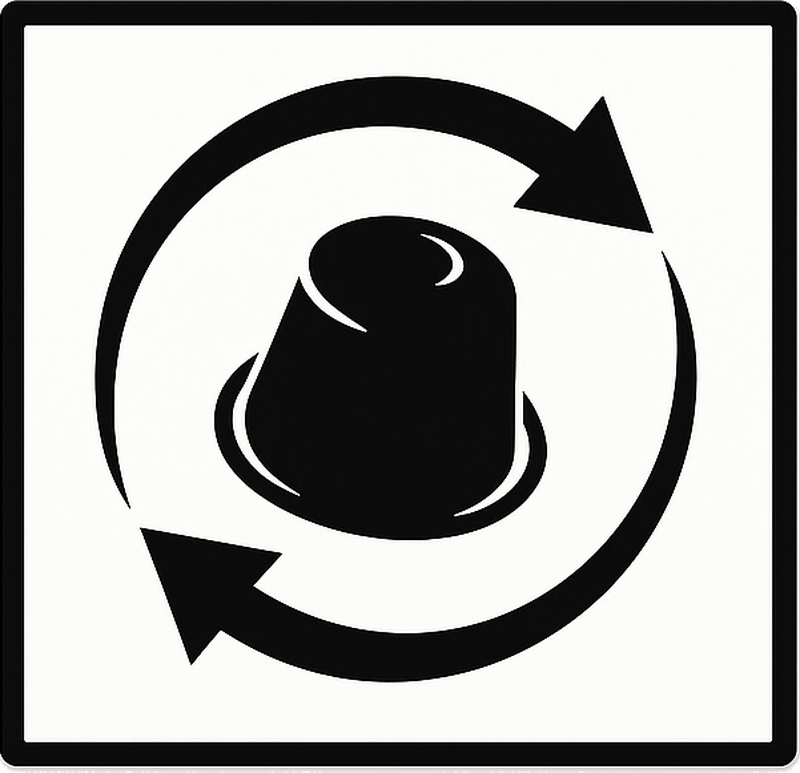 Autocolante animal símbolo de reciclagem de cápsulas de café - TenStickers