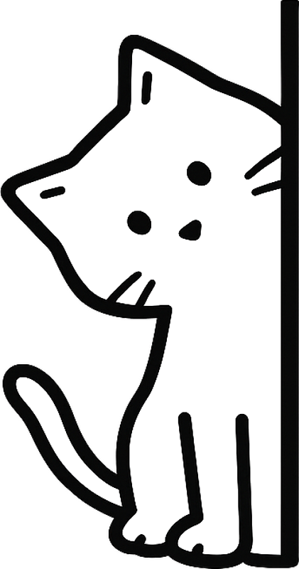 Cute simple cat car sticker - TenStickers