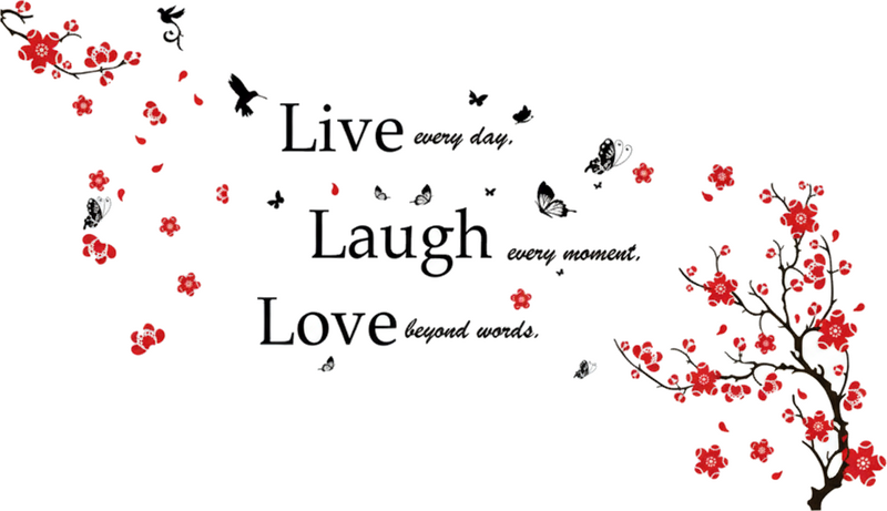 Blossoming "live, laugh, love" wall decal - TenStickers