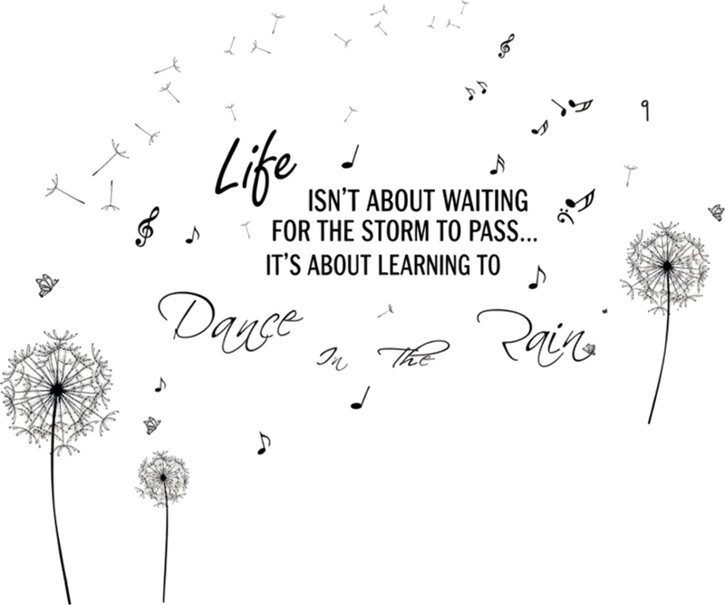Motivational dancing in rain wall sticker - TenStickers