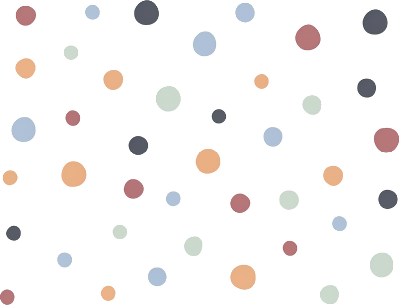 Sticker chambre enfant points flottants multicolores - TenStickers