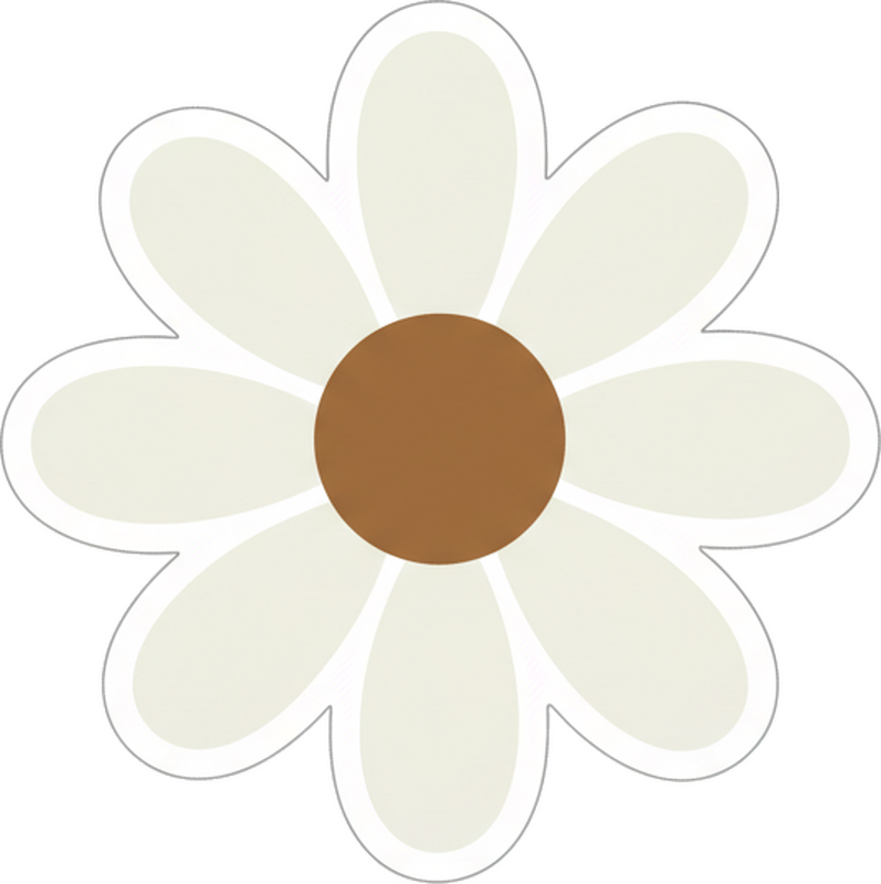 Childrens' wall stickers simplistic pale white daisies - TenStickers