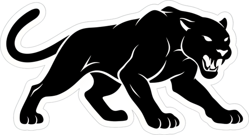 Pegatina coche pantera negra de dientes afilados - TenVinilo