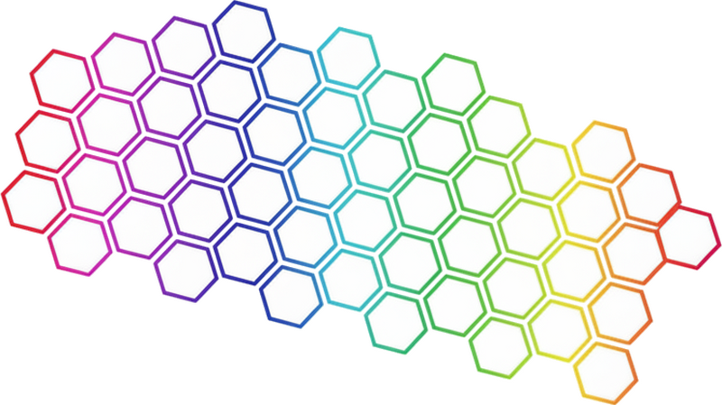 Adesivo per auto forme esagonali multicolori brillanti - TenStickers