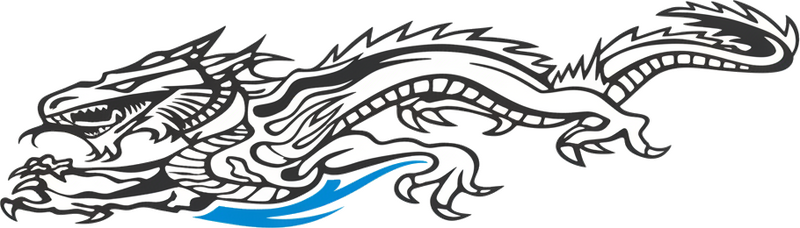 Autocollant voiture dragon féroce en contour - TenStickers