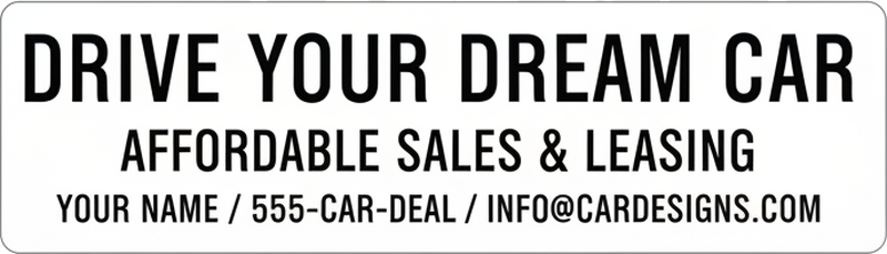 Adesivo per auto testo personalizzato per vendite - TenStickers