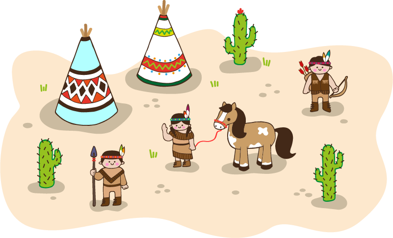 Vinilo infantil Indios tipi - TenVinilo