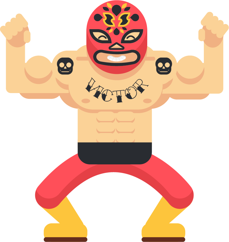 Vinilo infantil Lucha libre personalizable - TenVinilo