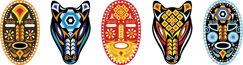 Cenefa decorativa Máscara Huichol - TenVinilo