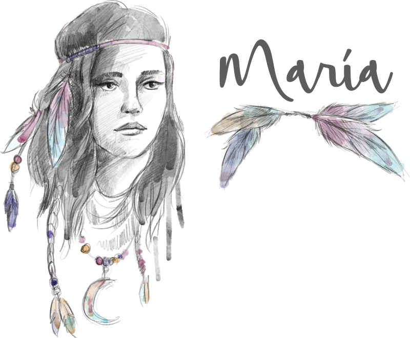 Vinilo infantil Niña apache personalizable - TenVinilo