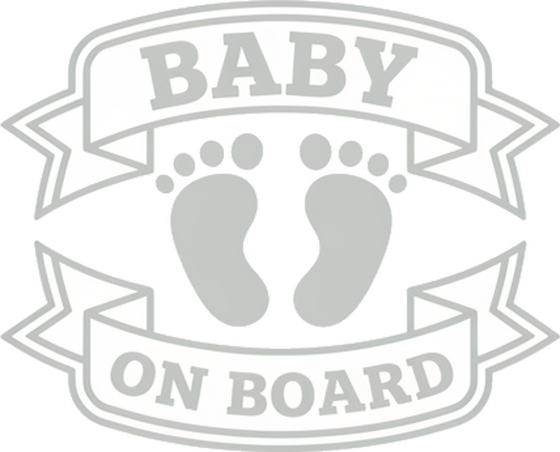 Sticker voiture empreintes de bébé à bord - TenStickers