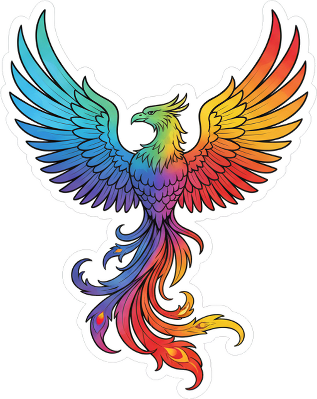 动物贴画五彩斑斓的涅槃凤凰 - TenStickers