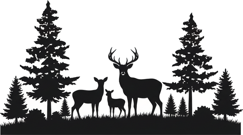 动物贴画森林鹿家族 - TenStickers