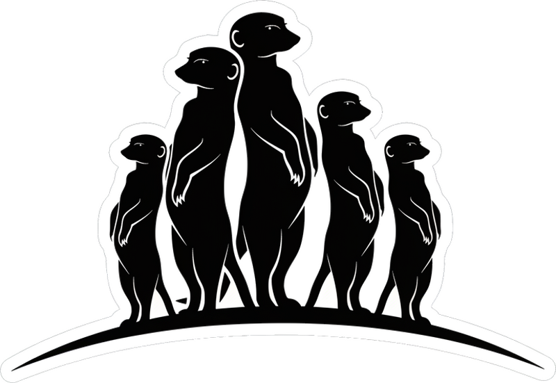 Adesivo per roulotte famiglia di suricati curiosi - TenStickers