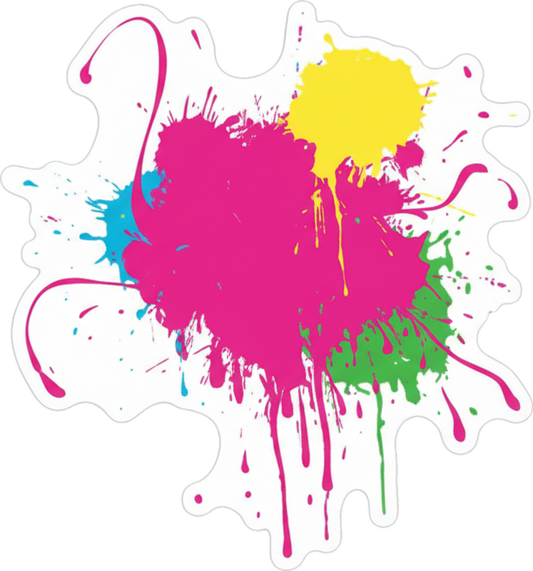 노트북 스티커 화려한 물감 튀김 - TenStickers