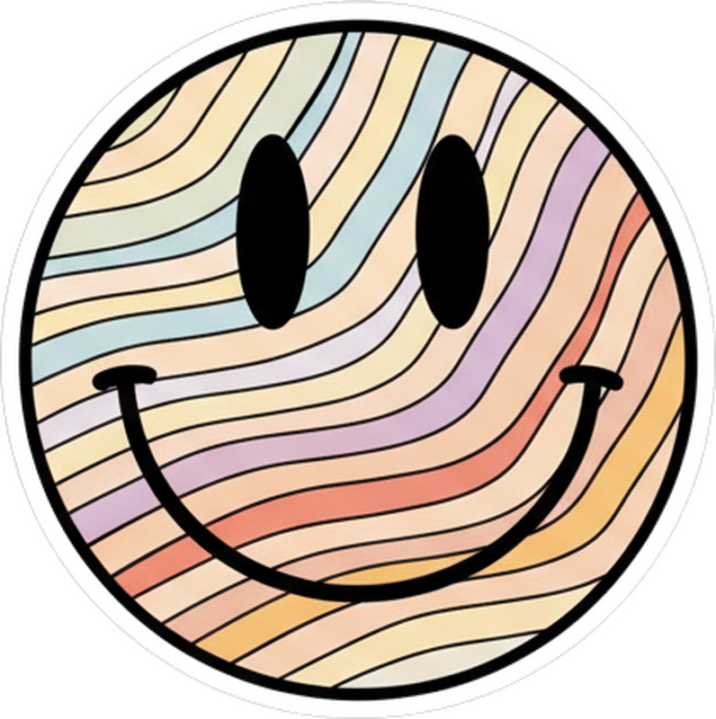 노트북 스티커 트리피 스마일리 얼굴 - TenStickers