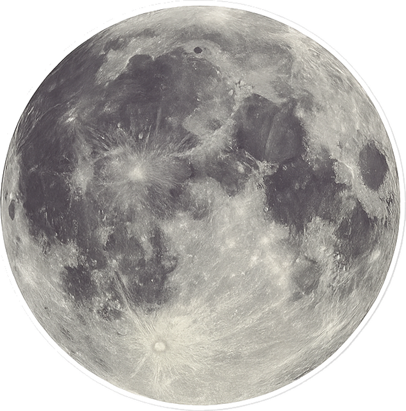 Realistic full moon wall decal - TenStickers