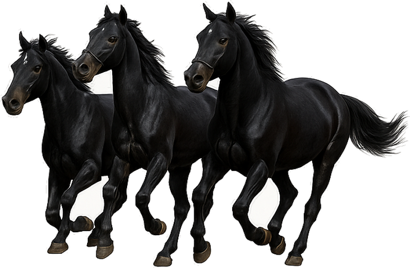 Galloping majestic horses wall decal - TenStickers