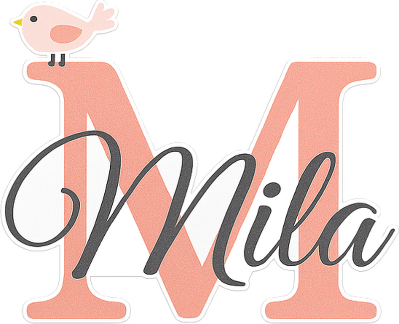 Sweet birdie name initial wall decal - TenStickers