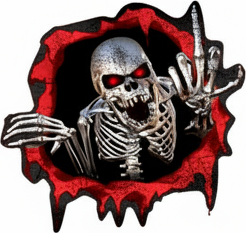 Naljepnica za auto strašni kostur koji se oslobađa - TenStickers