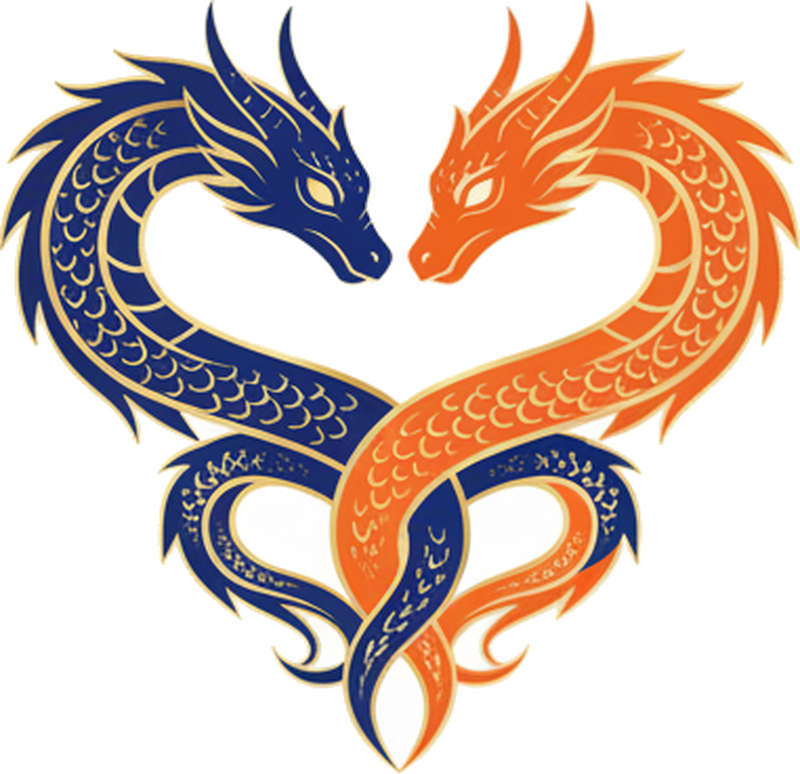 Adesivo per auto draghi a forma di cuore - TenStickers