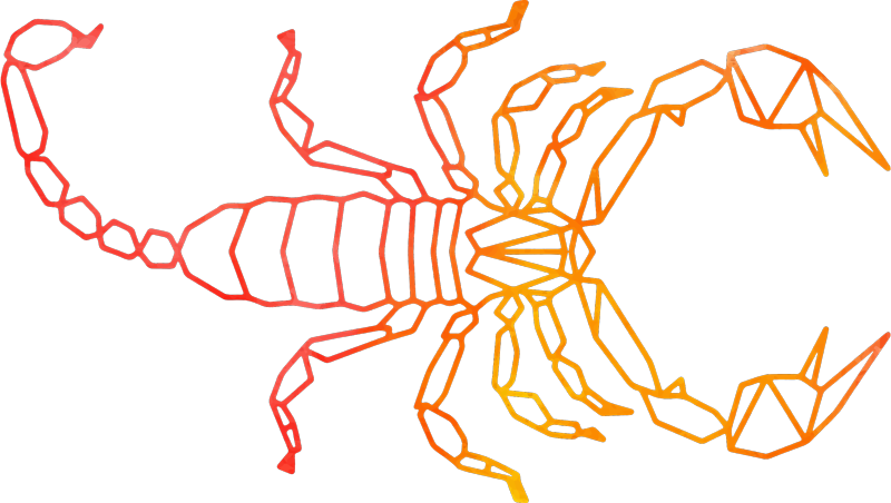 水彩画の幾何学的なサソリ昆虫デカール Tenstickers