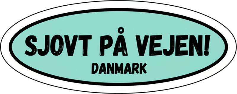 Pegatina coche etiqueta de carretera danesa divertida - TenVinilo